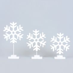 Click here to see Adams&Co 70340 70340 5.5x14x1.5 wood cutout stand set of three (SNOWFLAKE) white