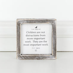 Click here to see Adams&Co 10685 10685 5x5x1.5 wood frame sign (CHILDREN) white, black Live Inspired Collection