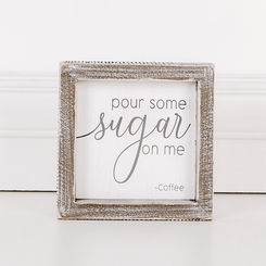 Click here to see Adams&Co 17564 17564 5x5x1.5 wood frame sign (SUGAR) white, grey Scripty Collection