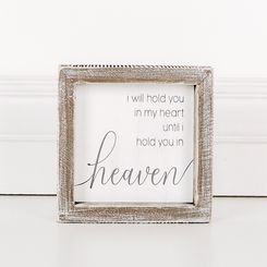 Click here to see Adams&Co 17592 17592 5x5x1.5 wood frame sign (HEAVEN) white, grey Scripty Collection