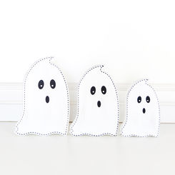 Click here to see Adams&Co 50293 50293 5x8, 5x7, 4x6x1 wood cutout ghosts set of three, white, black  