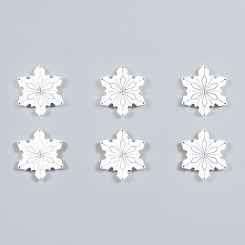 Click here to see Adams&Co 75338 75338 2x2x.25 wood shapes set of six (SNOWFLAKES) white, black Mid Century Christmas Collection