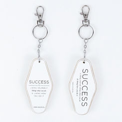 Click here to see Adams&Co 11135 11135 1.7x3.5x.5 rvs wd keychain (SUCCESS) white, black