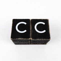 Click here to see Adams&Co 15522 15522 2x2x.25 wood letter tiles set of ten (C) black, white Letterboard Collection