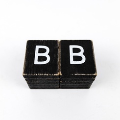 Click here to see Adams&Co 15521 15521 2x2x.25 wood letter tiles set of ten (B) black, white Letterboard Collection