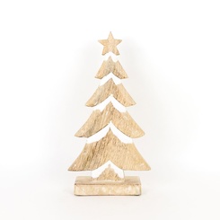 Click here to see Adams&Co 70789 70789 8x15x2 mango cutout on stand (CHRISTMAS TREE) natural, white Believe In Kindness Collection