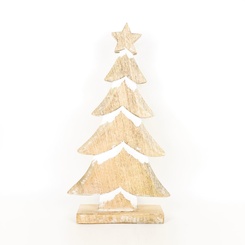 Click here to see Adams&Co 70791 70791 12x22x3 mango cutout on stand (CHRISTMAS TREE) natural, white Believe In Kindness Collection