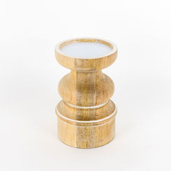 Click here to see Adams&Co 11417 11417 4x6x3.75 mango candle holder, natural, white Mango Wood Collection