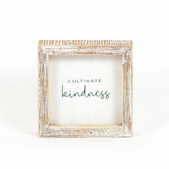 Click here to see Adams&Co 11464 11464 5x5x1.5 wood frame sign (KINDNESS) white, black Typewriter Collection