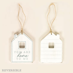 Click here to see Adams&Co 15672 15672 3x5x.25 reversible wood tag (HOME) white, grey Cozy Cottage Farms Collection
