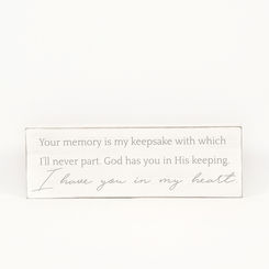 Click here to see Adams&Co 11581 11581 12x4x1.5 wood sign (HEART) white, grey Notes From Heaven Collection