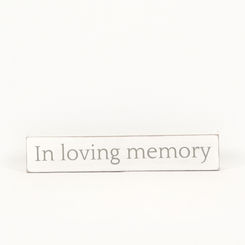 Click here to see Adams&Co 11577 11577 10x2x1.5 wood sign (MEMORY) white, grey Notes From Heaven Collection