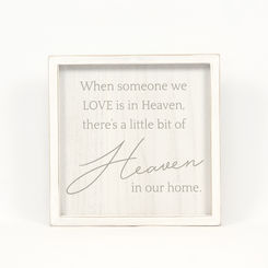 Click here to see Adams&Co 11564 11564 10x10x1.5 wood frame sign (HEAVEN) white, grey Notes From Heaven Collection