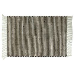 Click here to see Adams&Co 11544 11544 24x35 jute/chindi rug with fringes, black, natural Jute Rugs Collection