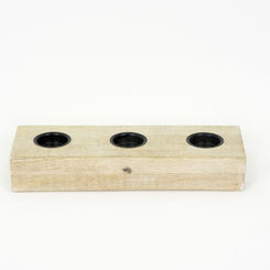 Click here to see Adams&Co 11559 11559 12x4x2 mango tealight holder, natural, black Mango Wood Collection