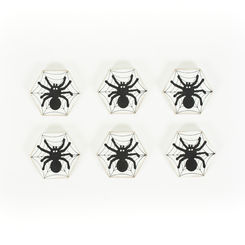 Click here to see Adams&Co 55237 55237 2x2x.25 wood shapes set of six (SPIDERS) white, black Holidays At The Haunted Mansion Collection