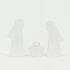 Click here to see Adams&Co 75479 75479 10x8x1.5 wood cutout set of three (NATIVITY) white Mid Century Christmas Collection