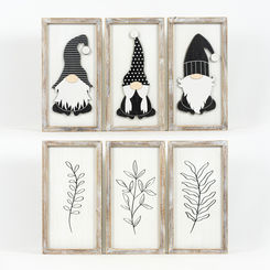 Click here to see Adams&Co 71022 71022 9x17x1.5 reversible wood frame sign set of three (GNOMES) multicolor Cottage Christmas Collection
