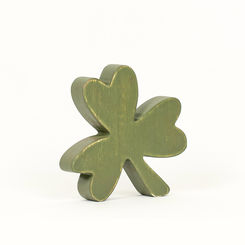 Click here to see Adams&Co 20092 20092 5x5x1 wood cutout (SHAMROCK) olive green Love In Bloom Collection