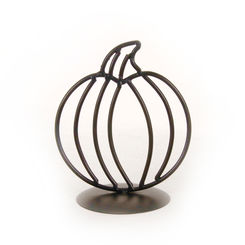 Click here to see Adams&Co 60229 60229 6x6.25 metal pumpkin on stand, black The Adams Family Collection