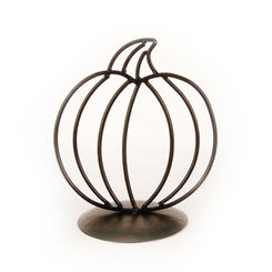 Click here to see Adams&Co 60228 60228 8x8 metal pumpkin on stand, black The Adams Family Collection