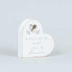 Click here to see Adams&Co 15779 15779 4x4x1 chunky wood shape (PIECE) white, grey Forever In Our Hearts Collection