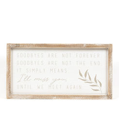 Click here to see Adams&Co 15770 15770 15x8x1.5 wood frame sign (MEET) white, grey Forever In Our Hearts Collection