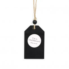 Click here to see Adams&Co 11761 11761 2x3x.25 wood hanging chalkboard tag with bead, black Wedding Collection