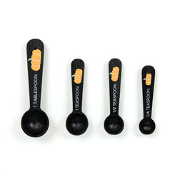 Click here to see Adams&Co 60252 60252 2x6x.75 wooden spoons s/4 (TEASPOONS) black, orange The Adams Family Collection