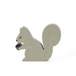 Click here to see Adams&Co 60250 60250 7x5x1 reversible wood cutout (SQUIRREL) grey, black The Adams Family Collection