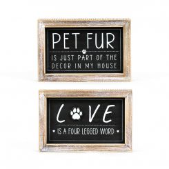 Click here to see Adams&Co 11826 11826 7x5x1.5 reversible wood frame sign (LOVE/FUR) black, white Fur Babies Collection