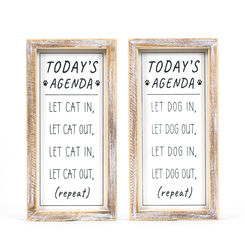 Click here to see Adams 11825 11825 5x10x1.5 reversible wood frame sign (AGENDA) white, black  Fur Babies Collection