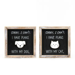 Click here to see Adams&Co 11822 11822 7x7x1.5 reversible wood frame sign (SORRY) black, white Furbabies Collection