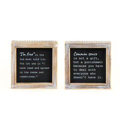 Click here to see Adams&Co 11820 11820 5x5x1.5 reversible wood frame sign (COMMON/FINE) black, white LOL Collection