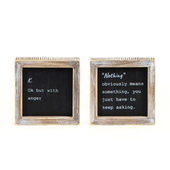 Click here to see Adams&Co 11818 11818 5x5x1.5 reversible wood frame sign (NOTHING/K) black, white LOL Collection