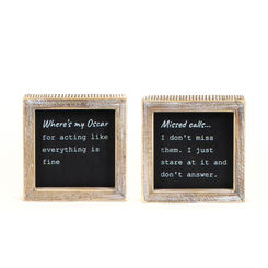 Click here to see Adams&Co 11814 11814 5x5x1.5 reversible wood frame sign (OSCAR/CALLS) black, white LOL Collection