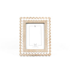 Click here to see Adams&Co 11844 11844 8x10x1 wood photo frame (SCALLOP) natural, white (5x7)  