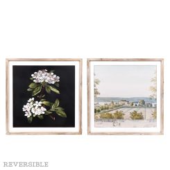 Click here to see Adams&Co 11860 11860 25x25x1.5 reversible wood frame sign (FLOWER/LANDSCAPE) multicolor