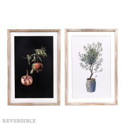 Click here to see Adams&Co 11858 11858 17x25x1.5 reversible wood frame sign (POMEGRANATE/PLANT) multicolor Flora & Fauna Collection