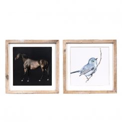 Click here to see Adams&Co 11857 11857 13x13x1.5 reversible wood frame sign (HORSE/BIRD) multicolor Flora & Fauna Collection