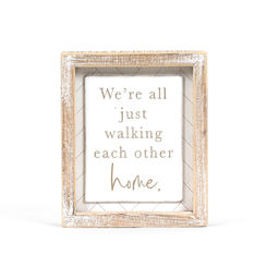 Click here to see Adams&Co 11865 11865 6x7x1.5 wood frame sign (WALKING) white, natural  