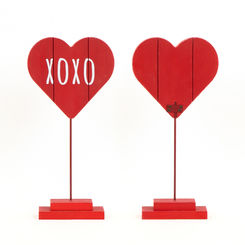 Click here to see Adams&Co 20109 20109 6x13x2 wood cutout on stand (XOXO) red, white