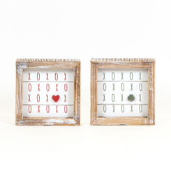 Click here to see Adams&Co 20105 20105 5x5x1.5 reversible wood frame sign (XOXO) multicolor Lucky In Love Collection