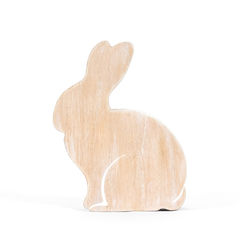 Click here to see Adams&Co 30290 30290 5x6x1 wood cutout shape (BUNNY) natural, white Cottontail Collection