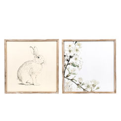 Click here to see Adams&Co 30285 30285 25x25x1.5 reversible wood frame sign (RABBIT/FLOWERS) multicolor Cottontail Collection