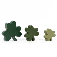 Click here to see Adams&Co 20124 20124 5x5x1 wood cutout shapes set of three (SHAMROCK) green Lucky In Love Collection