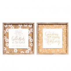 Click here to see Adams&Co 11891 11891 13x13x1.5 reversible wood frame sign (GRANDKIDS/FROSTING) multicolor
