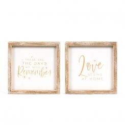 Click here to see Adams&Co 11881 11881 8x8x1.5 reversible wood block sign (REMEMBER/LOVE) multicolor Mother's Day Collection