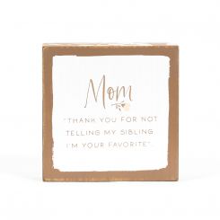 Click here to see Adams&Co 11879 11879 5x5x1.5 reversible wood block sign (MOM/APPEAR) multicolor Mother's Day Collection