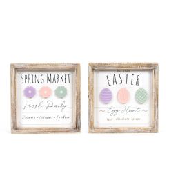 Click here to see Adams&Co 30297 30297 7x7x1.5 reversible wood frame sign (EASTER/SPRING) multicolor Cottontail Collection